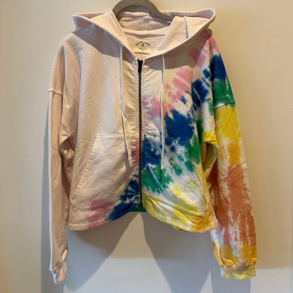 Electric & Rose Tie-Dye Full Zip hoodie size small - Picture 1 of 7